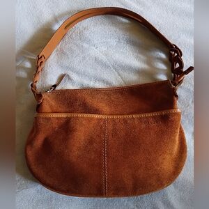 Chic Suede Shoulder Bag in Brown